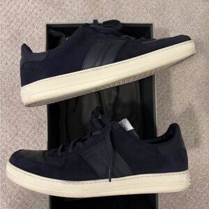 Tom Ford Navy Suede Sneakers